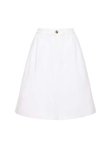 goldsign the scout pleated wide leg shorts in white