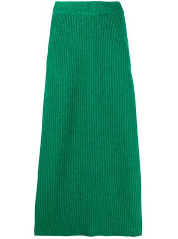 christian wijnants kenal ribbed wool-blend skirt - green