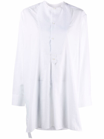 rodebjer collarless long-sleeved tunic - white