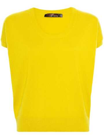 incentive! cashmere short-sleeve cashmere knitted top - yellow