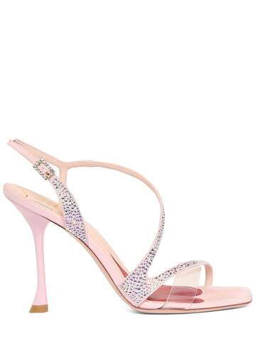 roger vivier 100mm i love vivier crystal sandals in pink
