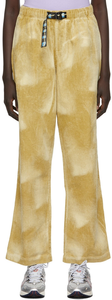 Brain Dead Yellow Bleached Corduroy Trousers in gold