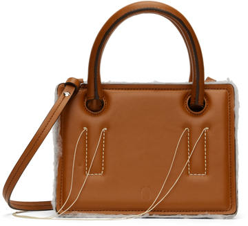 Dentro Tan Mini Otto Top Handle Bag in brown