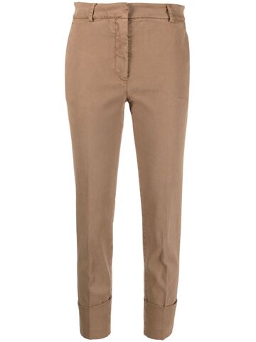 antonelli cropped slim-fit chinos - brown