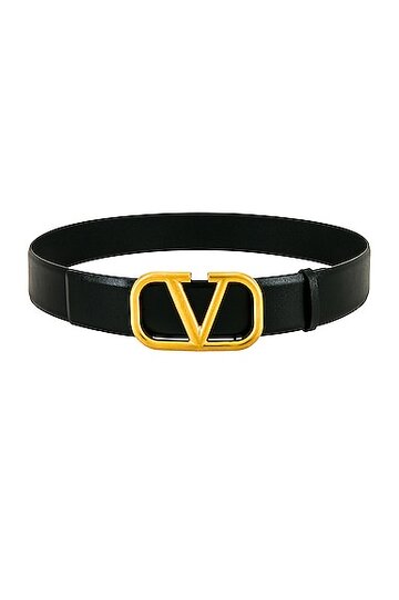 valentino garavani valentino h.40 buckle belt in black in nero