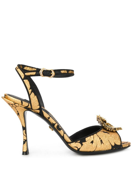 Dolce & Gabbana 90mm Keira Devotion lurex sandals in gold