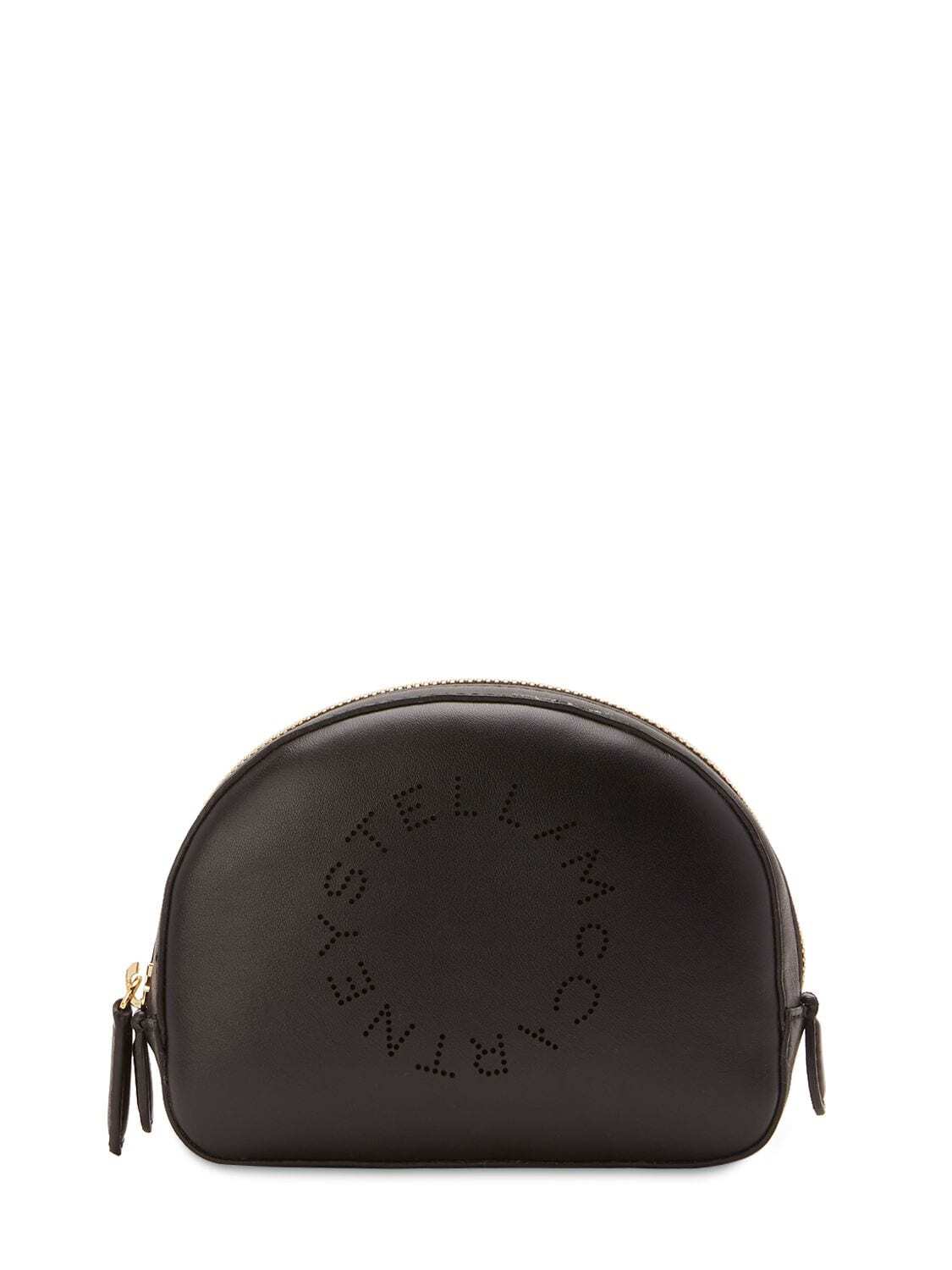 STELLA MCCARTNEY Logo Faux Leather Makeup Bag in black
