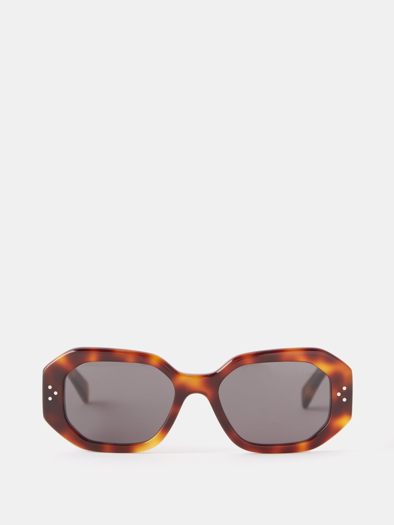 Celine Eyewear - Square Tortoiseshell Acetate Sunglasses - Womens - Black Brown Multi