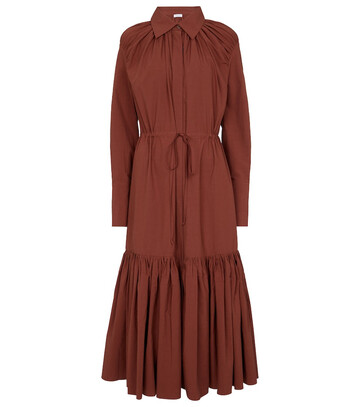Deveaux New York Samira cotton shirt dress in brown