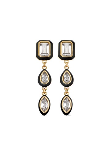 astley clarke flare white topaz drop earrings - gold