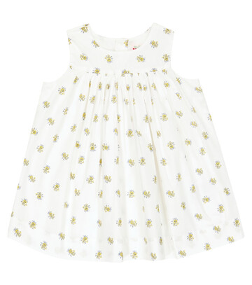 Bonpoint Baby Clothi floral cotton poplin dress in white