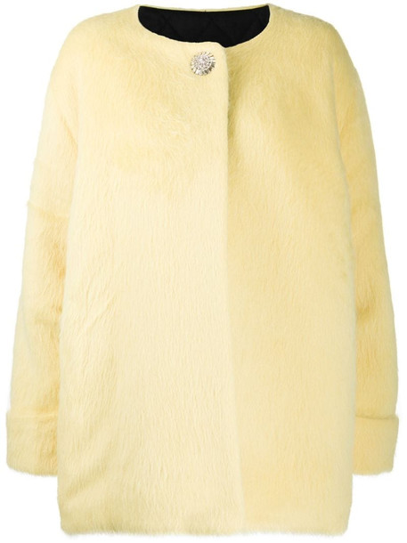 Alexandre Vauthier oversized wool coat in yellow