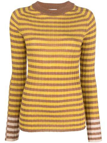 alysi round-neck chunky ribbed-knit top - yellow