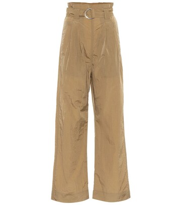 Ganni Tech high-rise straight pants in brown