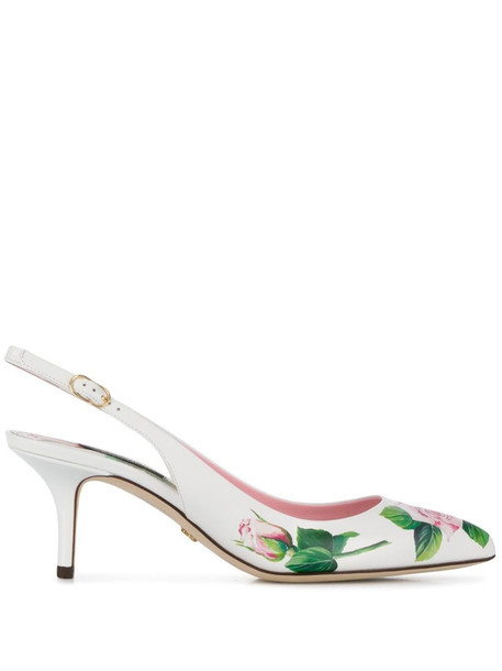 Dolce & Gabbana Tropical Rose 60m slingback pumps in white