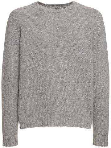 palm angels curved logo wool blend sweater in grey