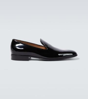gianvito rossi jean patent leather loafers in black