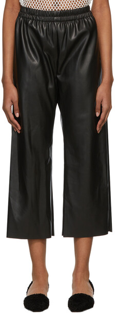 Deveaux New York Black Vegan Leather Oscilla Trousers