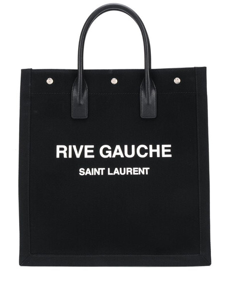 Saint Laurent Rive Gauche canvas tote bag in black