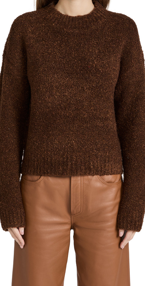 ENGLISH FACTORY Cozy Roundneck Sweater in chocolate