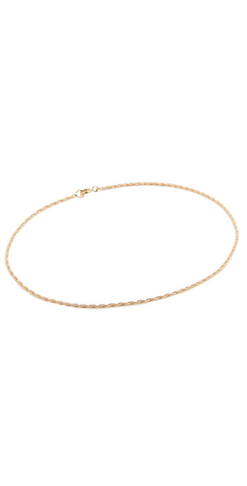 Ariel Gordon Jewelry Rope Chain Anklet in gold