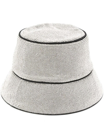 kara embroidered bucket hat in silver