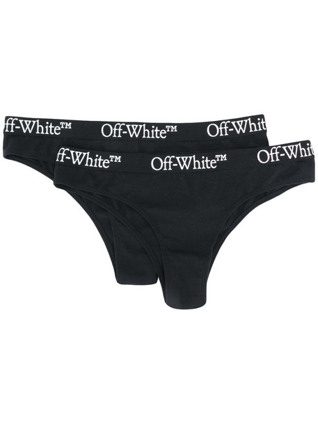 Off-White two-pack logo-waistband Brazilian-cut briefs in black