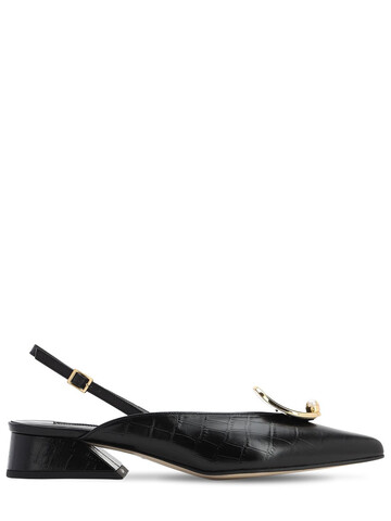 YUUL YIE 30mm Sling Back Leather Pumps in black