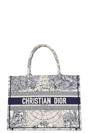 dior book tote bag in navy in blue