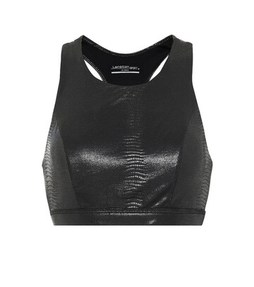 Lanston Sport Venture snake-print sports bra in black