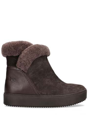 see by chloé 20mm juliet suede ankle boots in grey