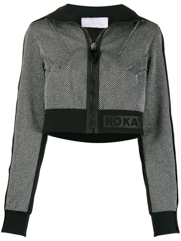 No Ka' Oi funnel-neck cropped jacket in black