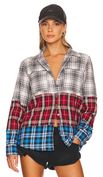 One Teaspoon Indecision Flannel Shirt in Red in multi
