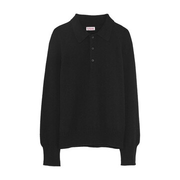 Tricot Recycled cashmere polo sweater in black