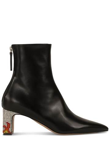 IINDACO 60mm Lete Leather Ankle Boots in black