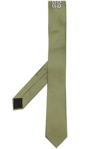 givenchy embroidered-logo silk tie - green