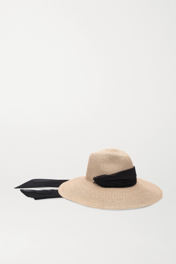 eugenia kim - cassidy voile-trimmed straw hat - neutrals