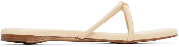 LÉMÉLS Off-White Rope Cross Sandals in beige
