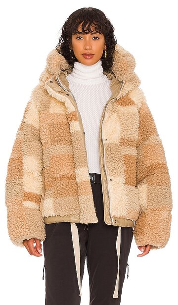 HOLDEN Sherpa Down Puffer Jacket in Nude in natural