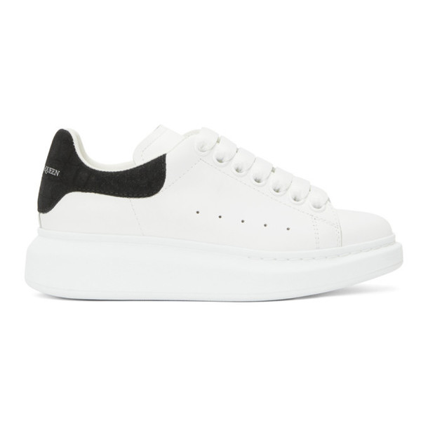 Alexander McQueen White and Black Snake Oversized Sneakers