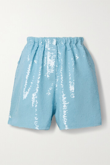 the frankie shop - jazz sequined tulle shorts - blue