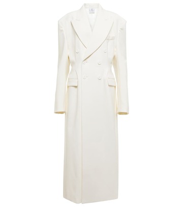 Vetements Double-breasted wool-blend coat in white