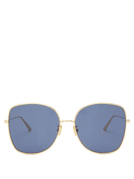 Dior - Diorstellaire Square Metal Sunglasses - Womens - Blue Gold