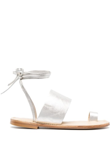 rodebjer metallic toe-strap sandals - silver