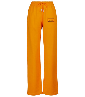 Off-White Logo cotton sweatpants in orange