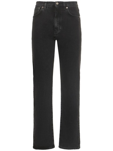 loulou studio wular straight organic cotton jeans in black