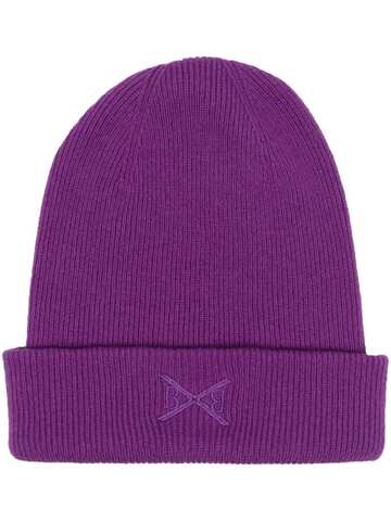 barrie ribbed cashmere beanie - purple