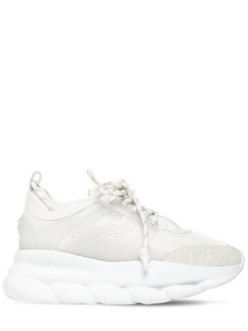VERSACE Chain Reaction Mesh Sneakers in white