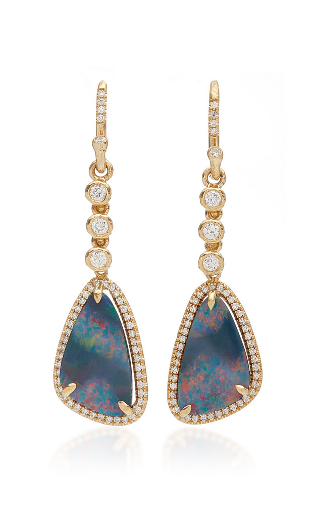 Octavia Elizabeth Petite Boulder Opal Earring in gold