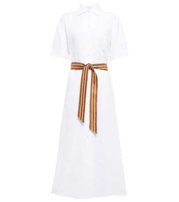 Loro Piana Clarissa linen shirt dress in white